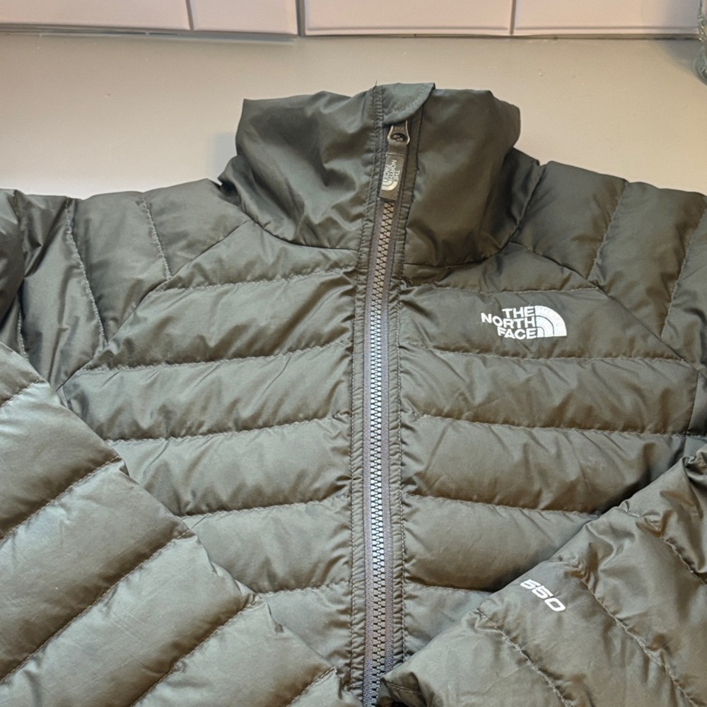 The North Face Kids Olive Green Puffer Jacket